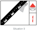 Diagram 9: driving down a highway and Instant-on radar — a long way ahead — is zapping traffic as it passes.