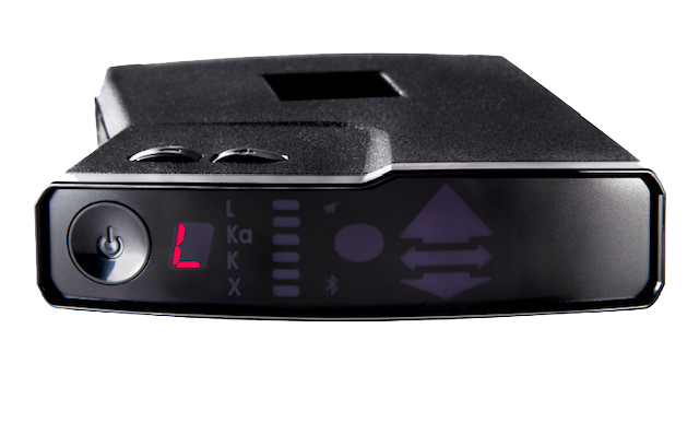 Threat ID display: L, Ka, K, X band indicators